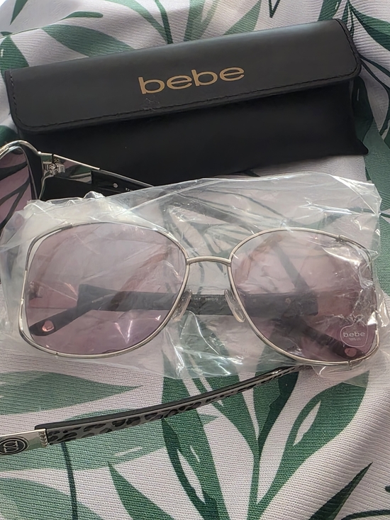 NEW Bebe Frisky BB7078 Shield Aviator Pink Gradient Silver Leopard 58mm main image 11